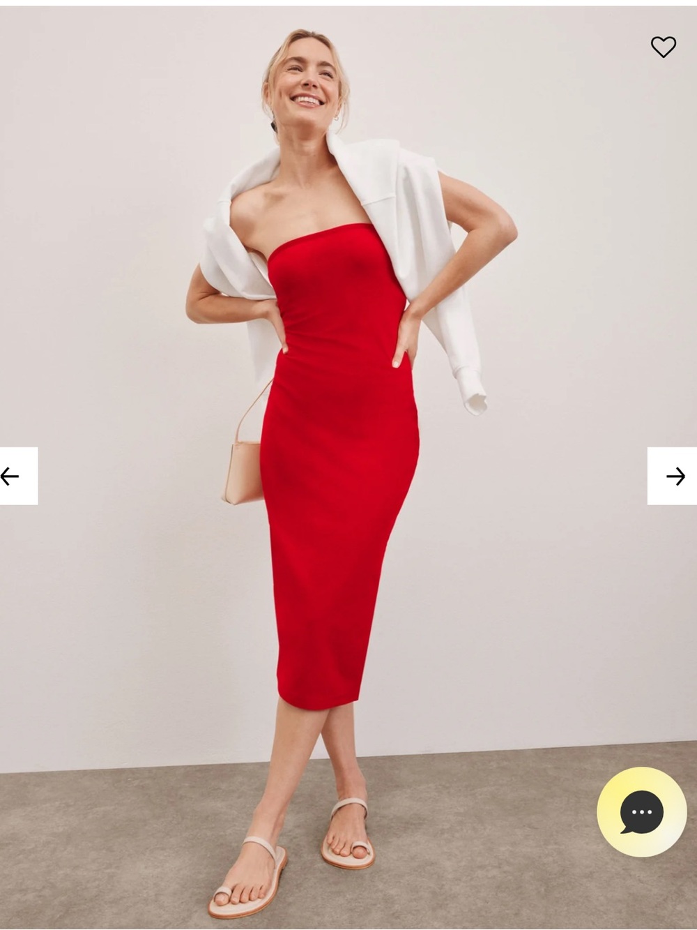 Beyond Yoga Strapless Red Midi Dress